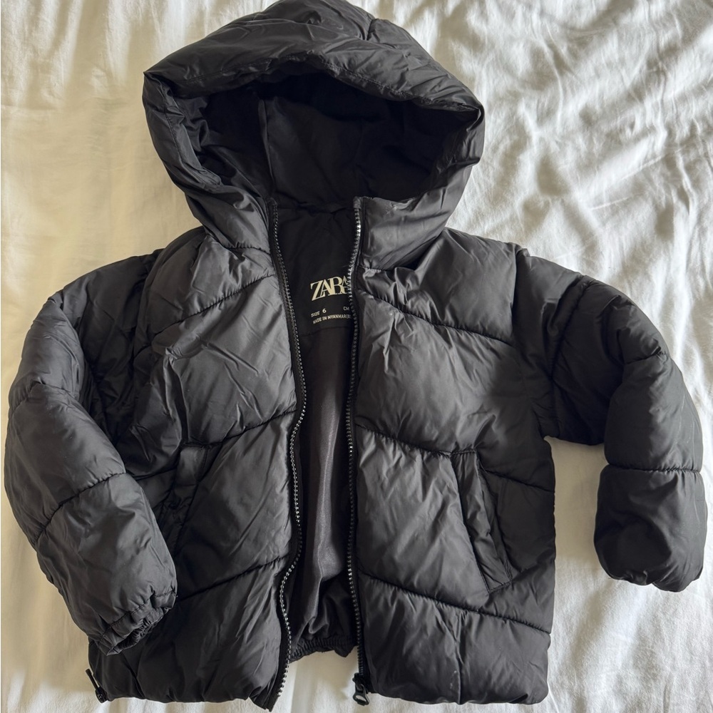 Zara Kids Black Puffer Jacket size 6T